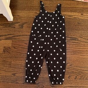 Old Navy Black Jumpsuit with White Floral Print